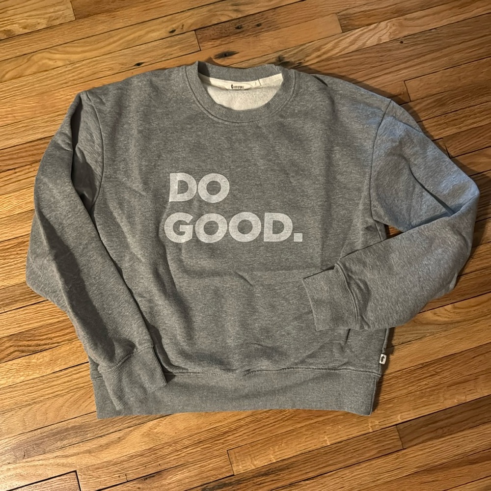 Cotopaxi Womens Do Good Crew Neck Sweatshirt Size M Heather Gray Cotton Blend